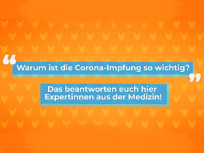 Screenshot aus dem Impfvideo der Radiofüchse mit der Frage: Warum ist die Corona-Impfung so wichtig?