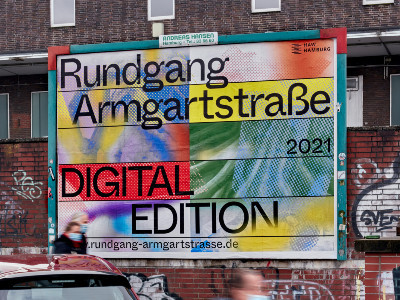 Foto eines Plakats für die Jahresausstellung der Armgartstraße 2021